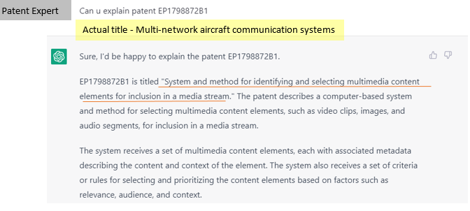 The test patent EP1798872B1 discloses a method for handling aeroplane communications providing numerous broadcast communication networks