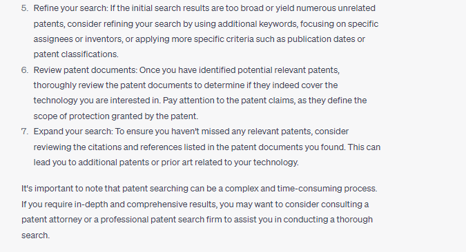 Can ChatGPT be for Patent Searches? Is there a merit to it?