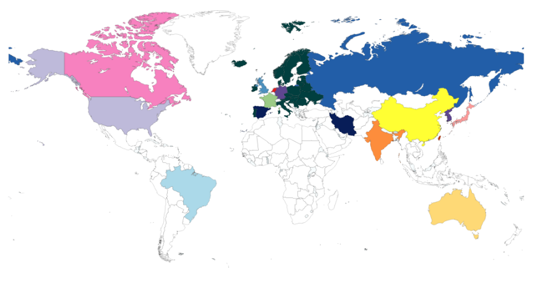 Geographical Spread of Patents Filed in Automotive Vehicle Communication Technology